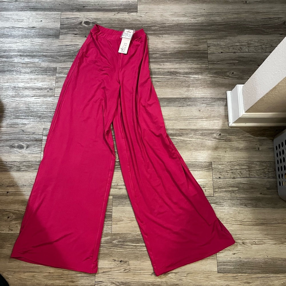 Wide leg pants pink oh polly